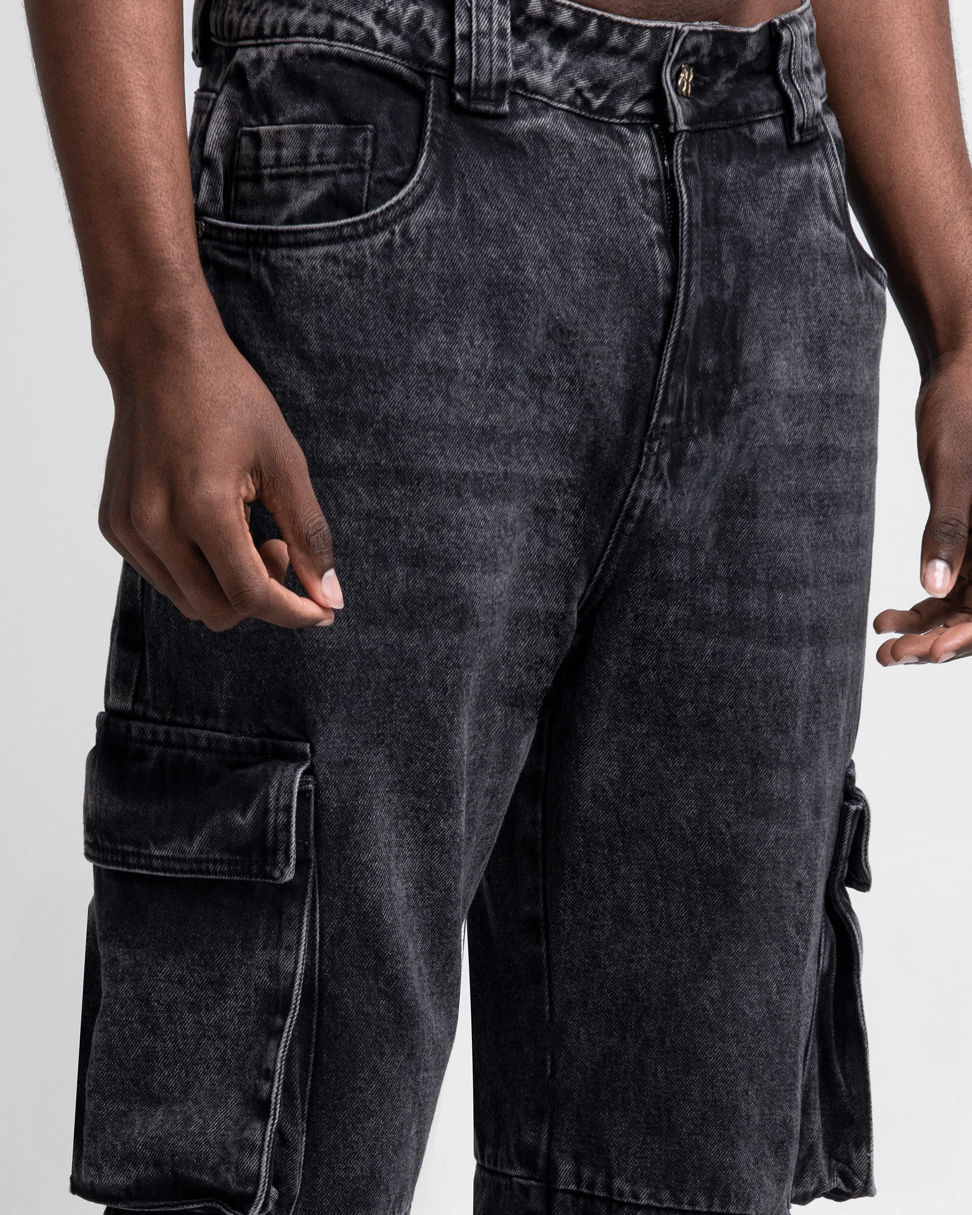 Denim Pant Cargo Negro - Image 12