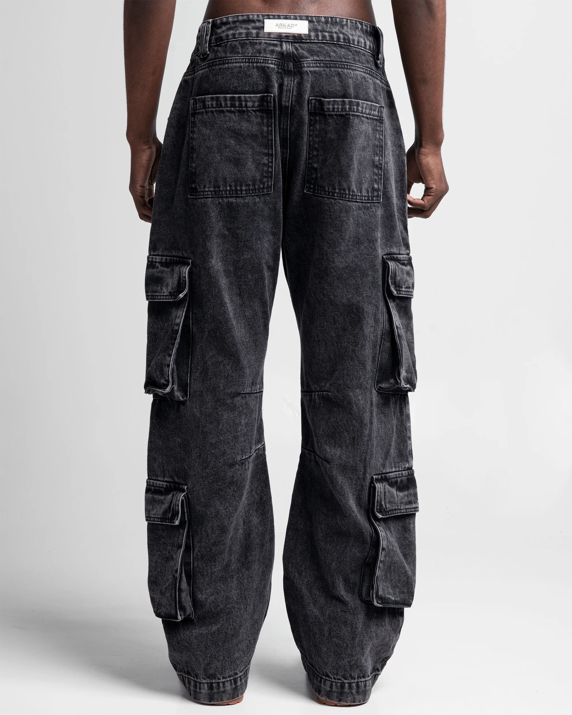 Denim Pant Cargo Negro - Image 3