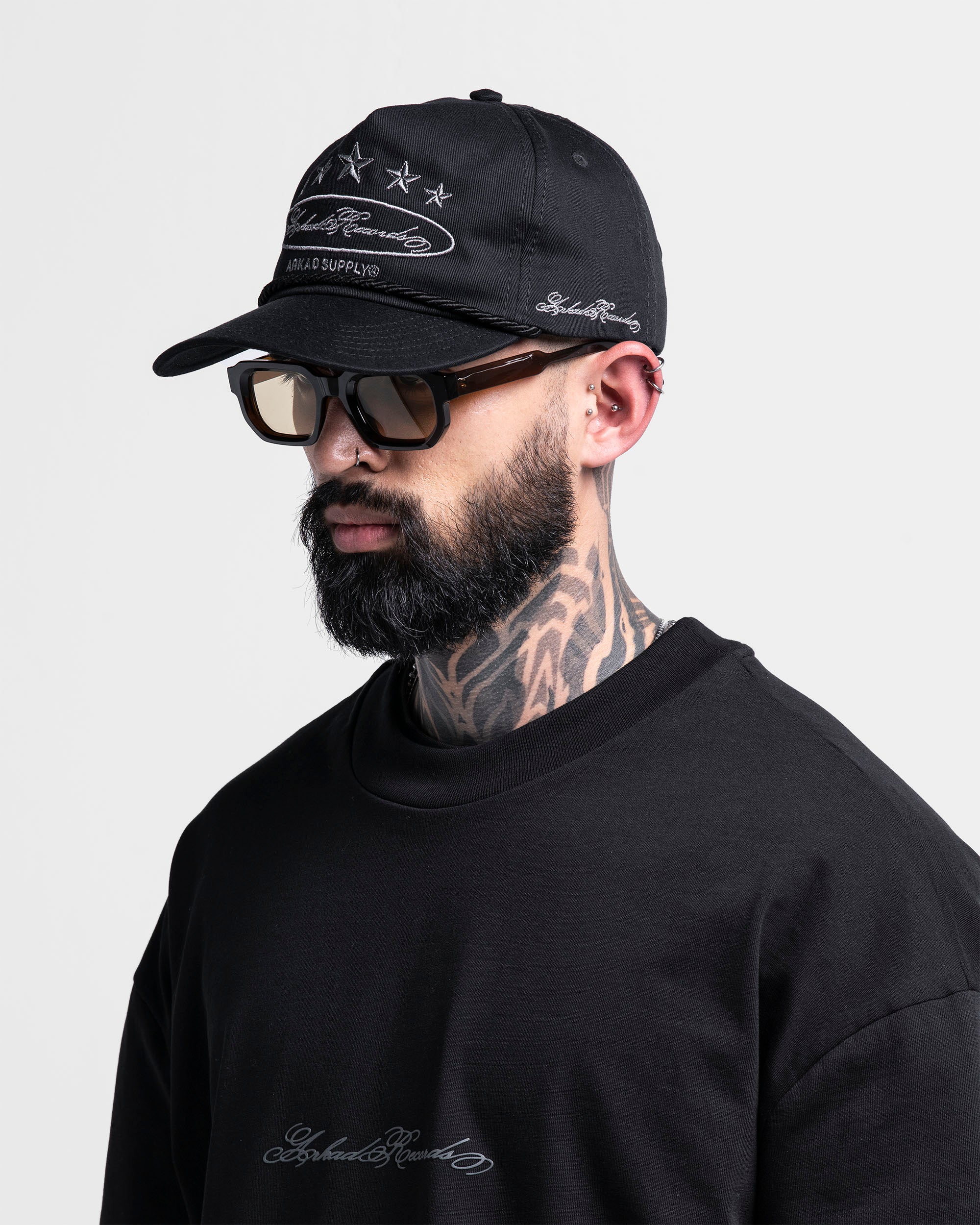 Gorra Cordón Negra Con Plateado Arkad Records - Image 4