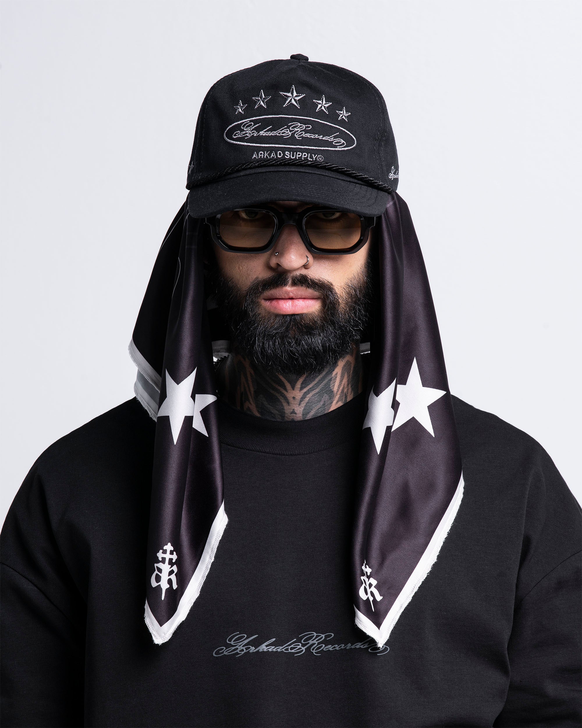 Gorra Cordón Negra Con Plateado Arkad Records - Image 5