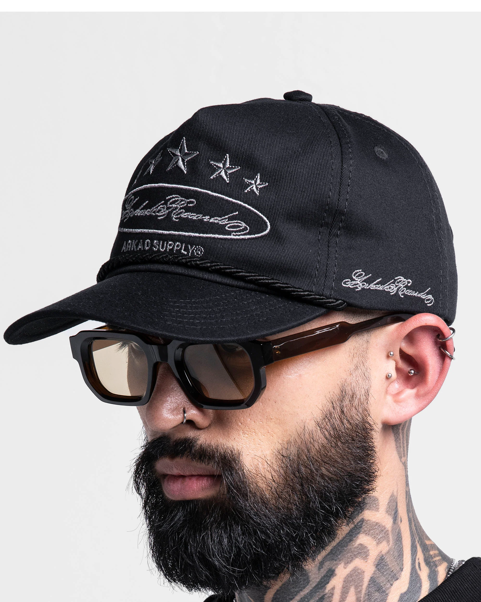 Gorra Cordón Negra Con Plateado Arkad Records - Image 8