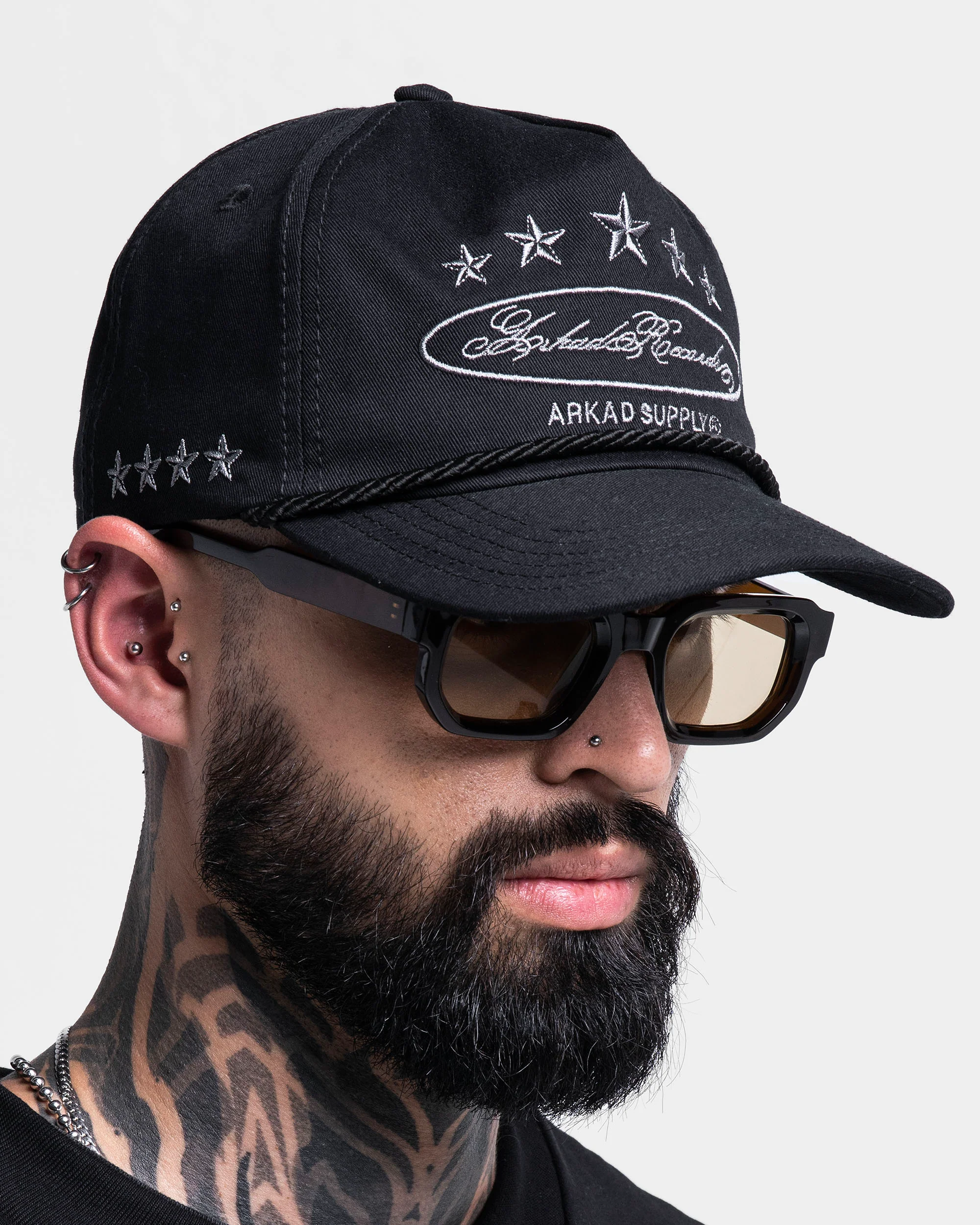 Gorra Cordón Negra Con Plateado Arkad Records - Image 9