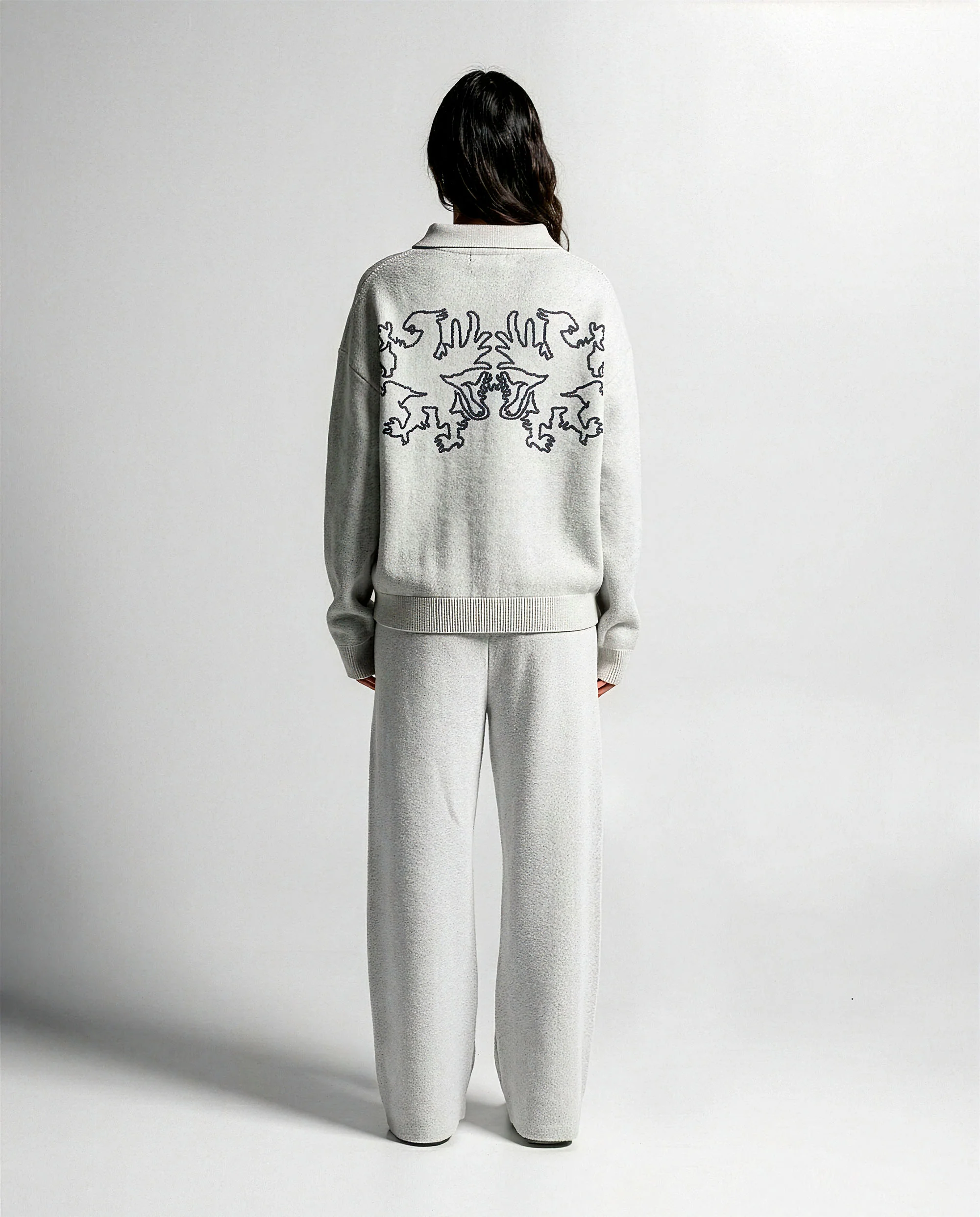 Knit Pant Blanco Con Azul - Unisex - Image 6