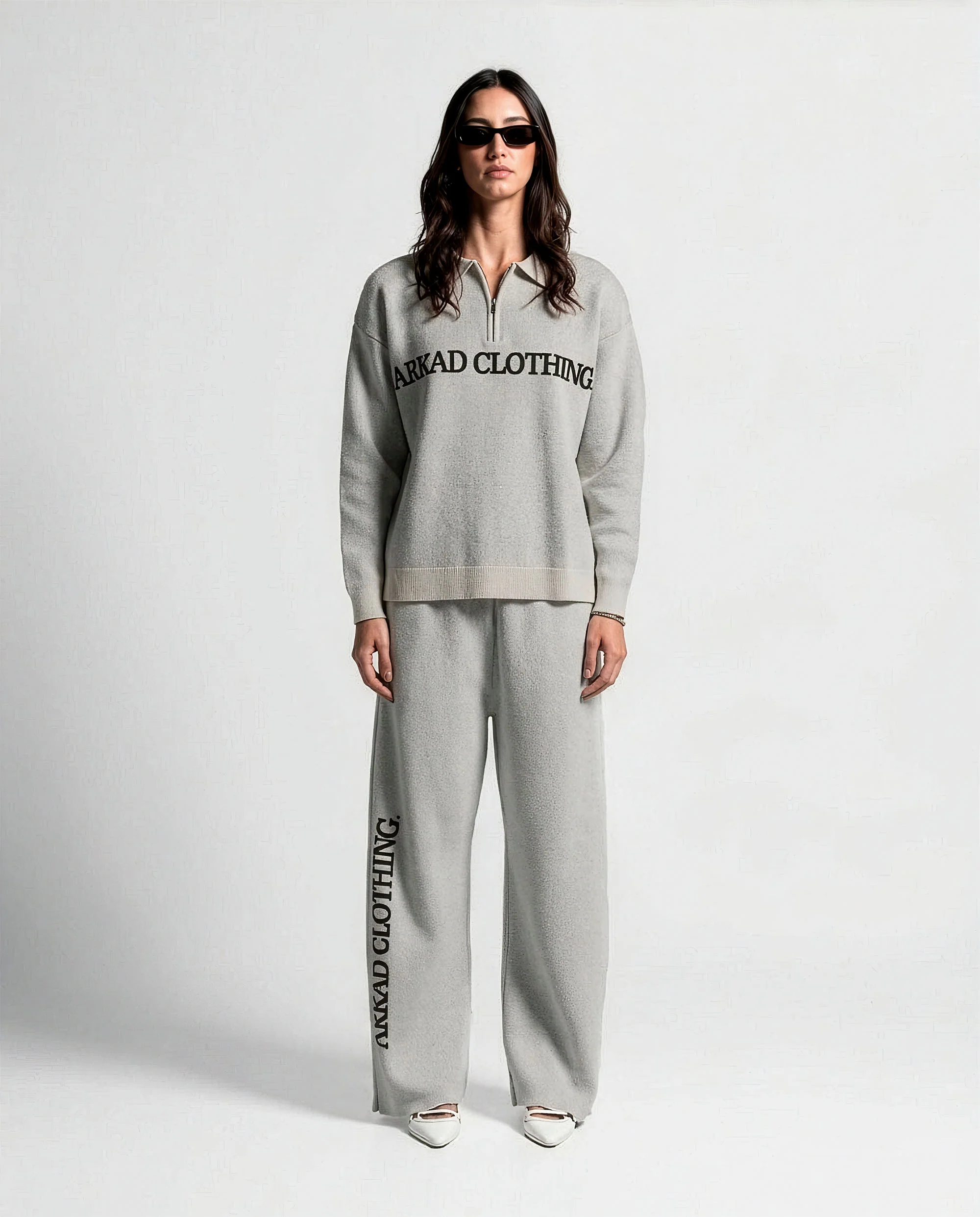 Knit Pant Gris Con Cafe - Unisex - Image 3