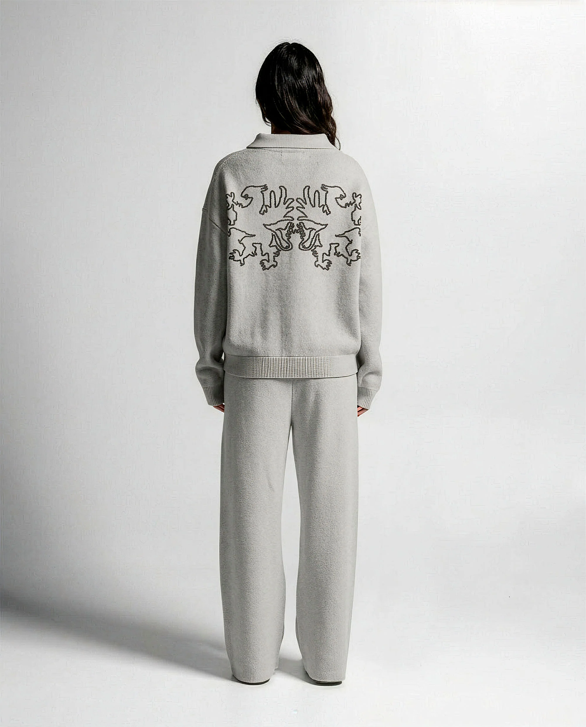 Knit Pant Gris Con Cafe - Unisex - Image 4