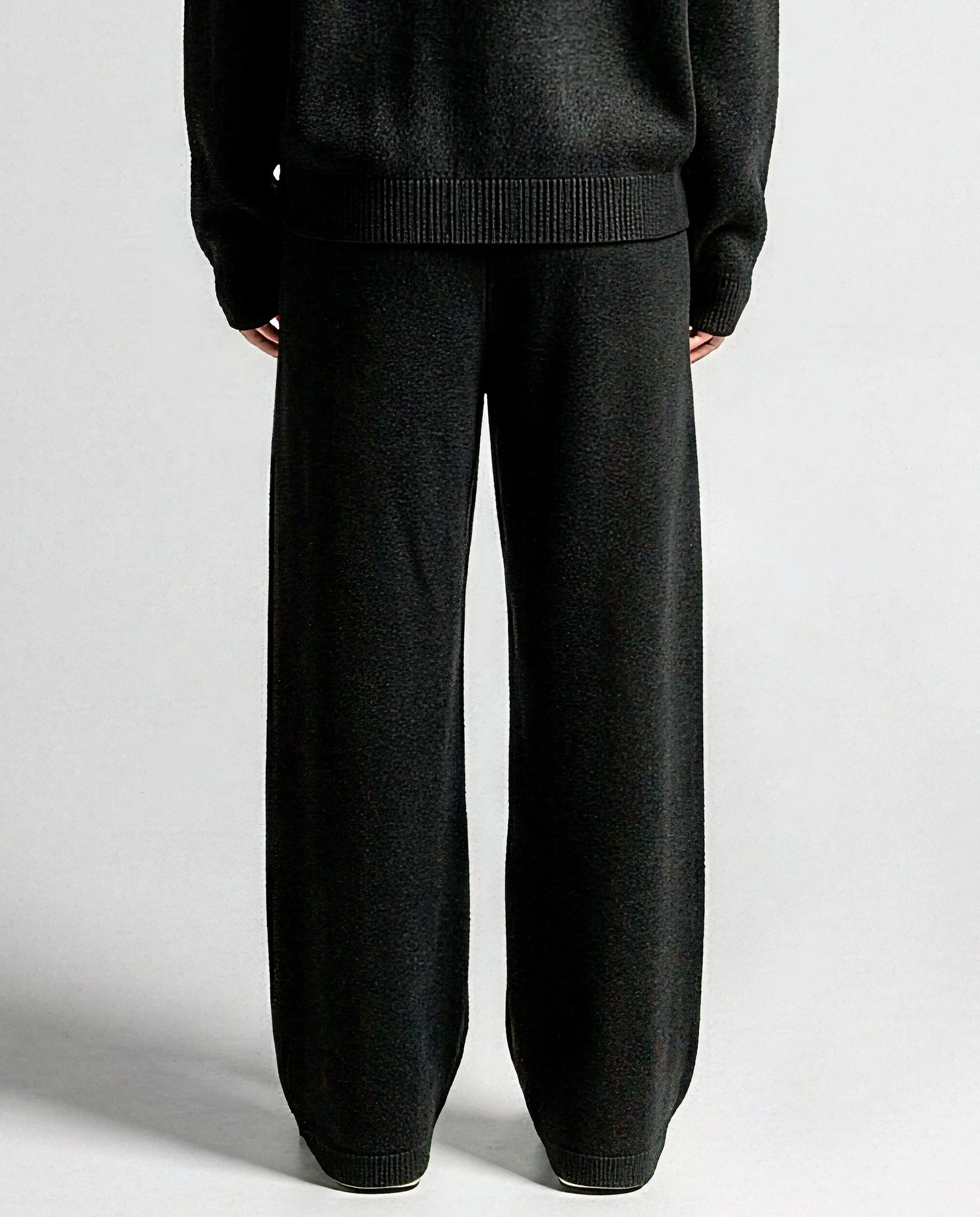 Knit Pant Negro Con Blanco - Unisex - Image 3