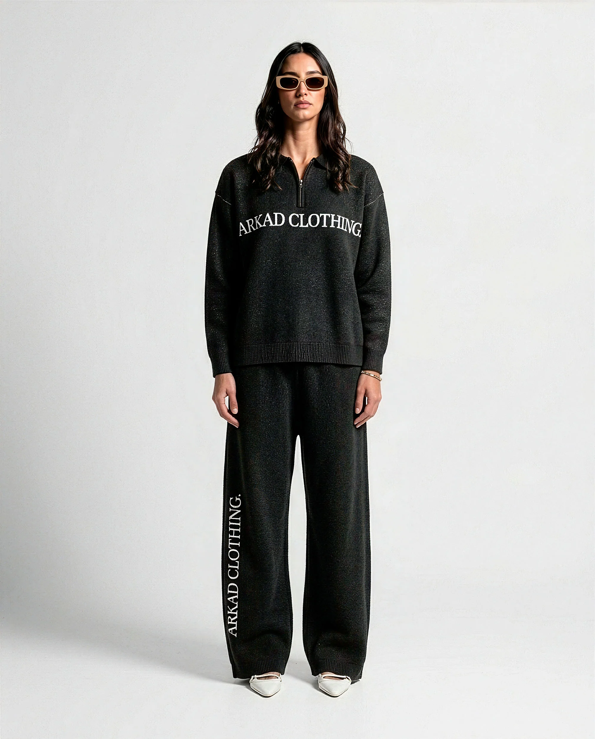 Knit Pant Negro Con Blanco - Unisex - Image 4