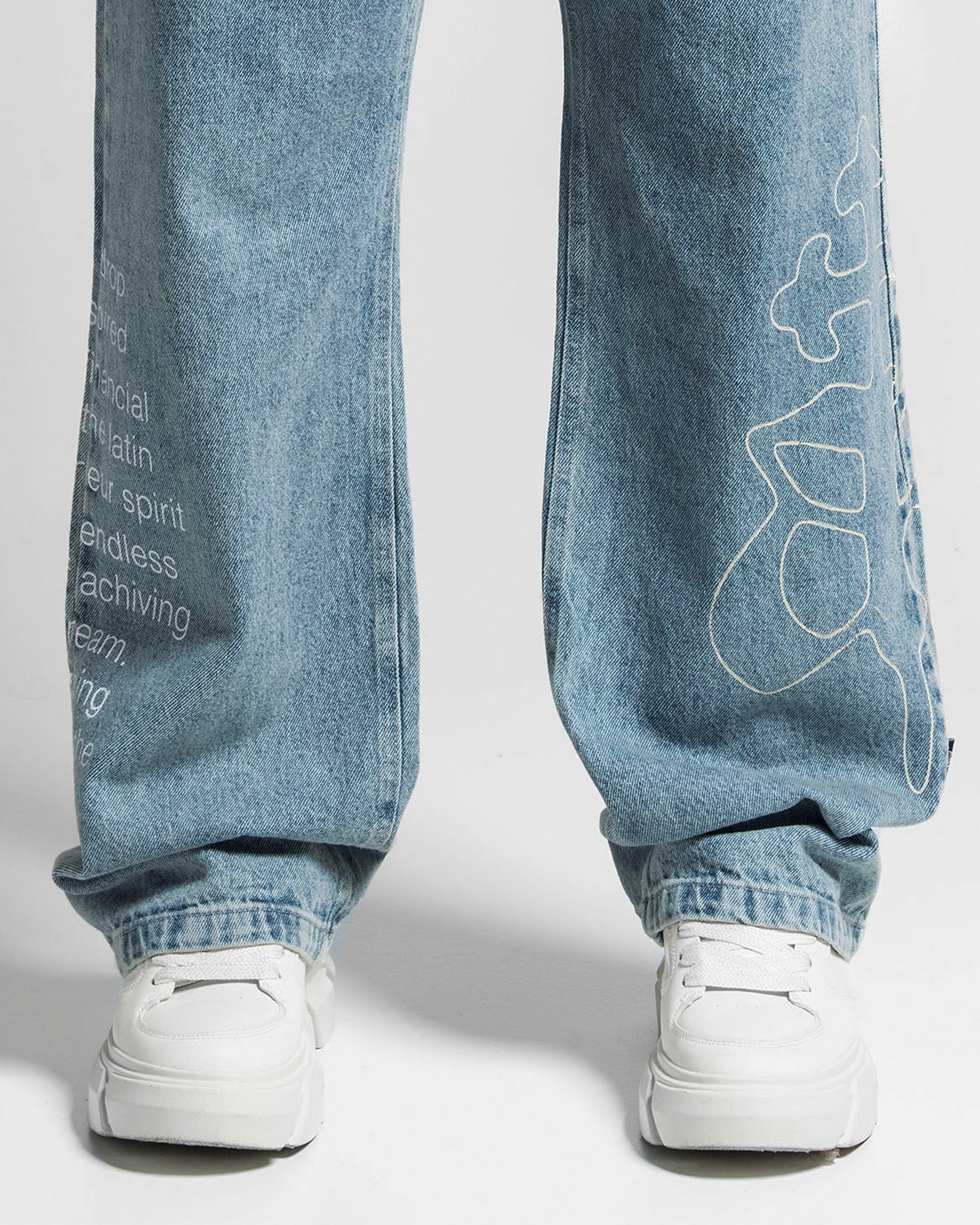 Printed Denim Pant Azul Claro - Image 13