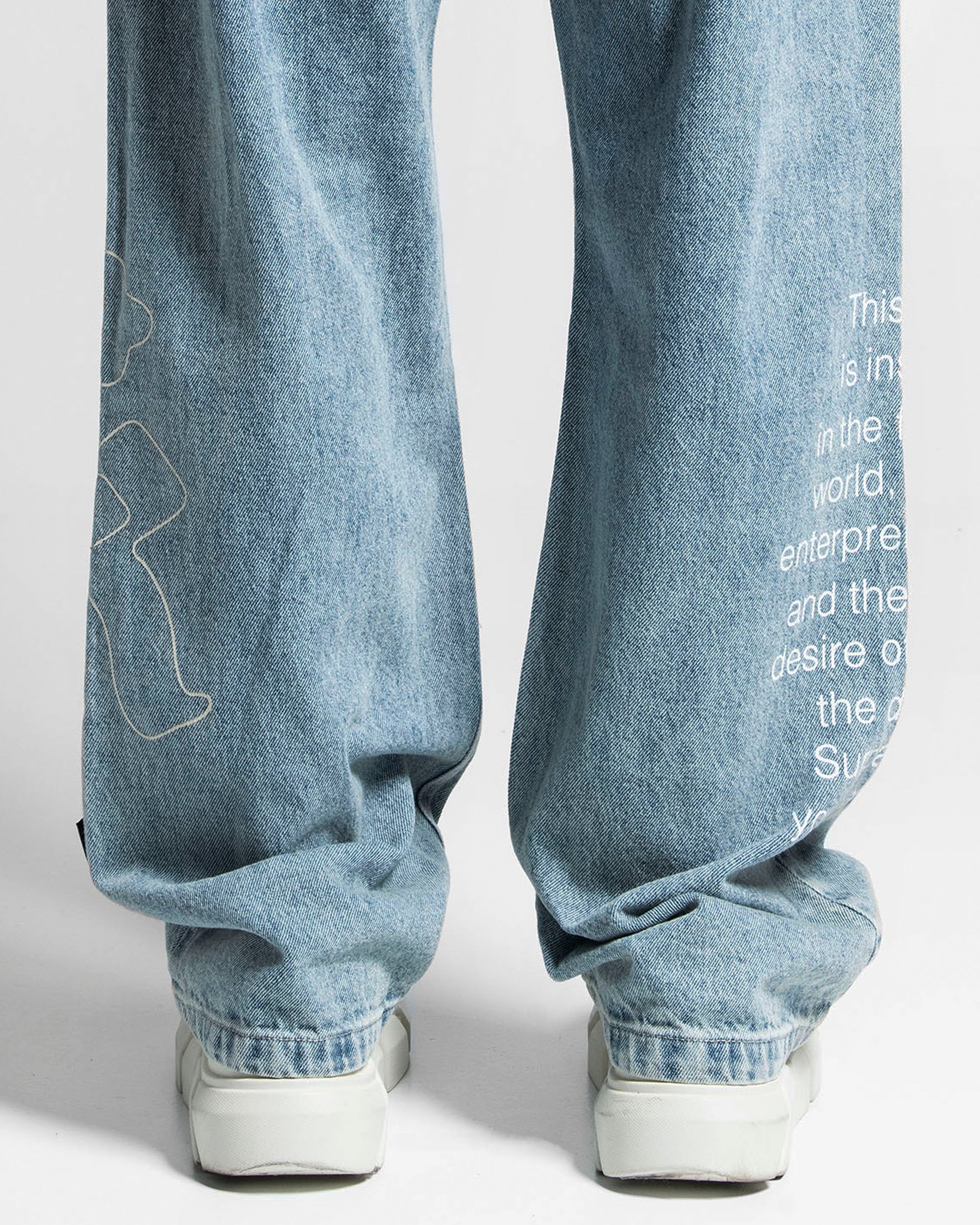 Printed Denim Pant Azul Claro - Image 9