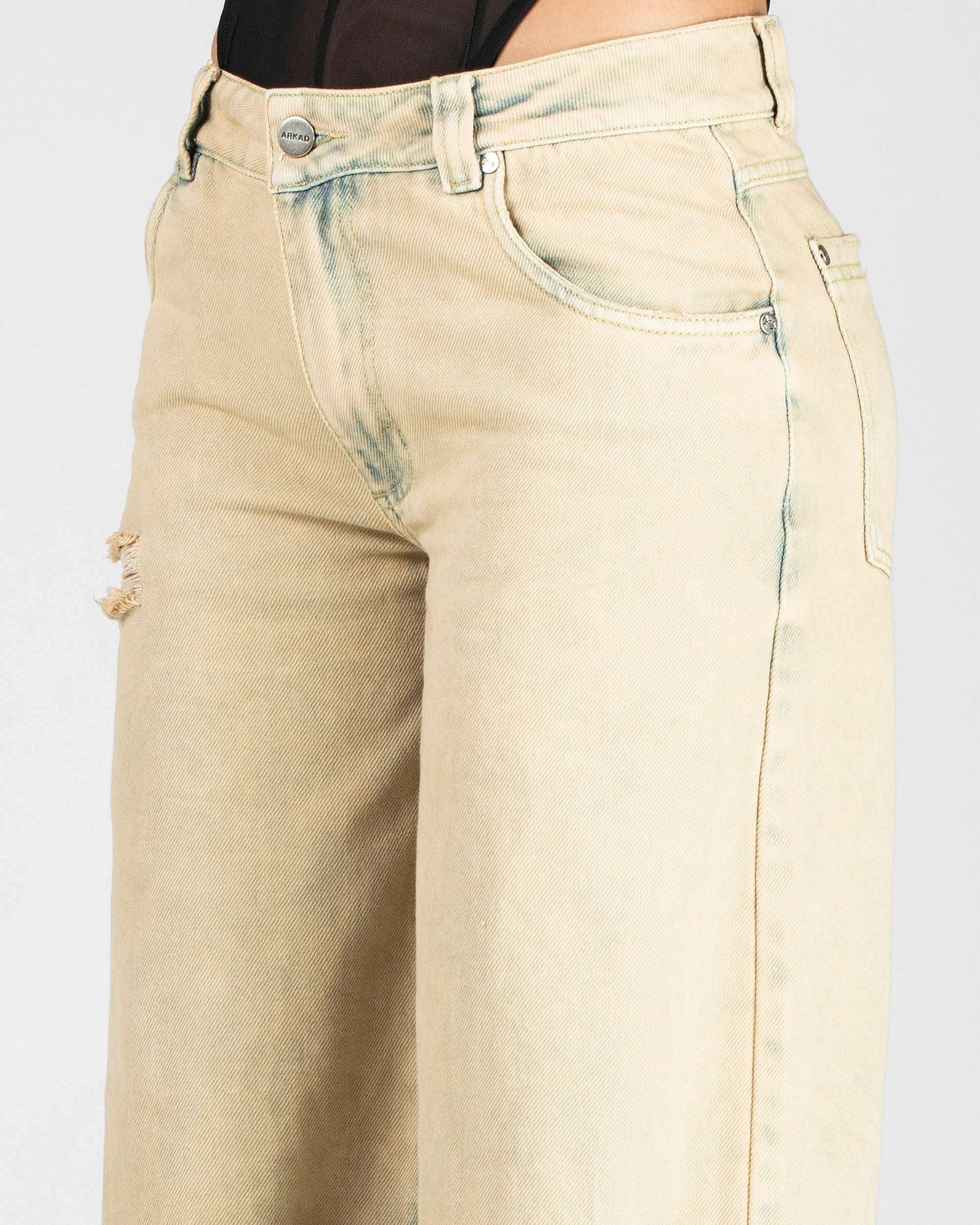 Washed Jean Caqui Destroyed Mujer - Image 10