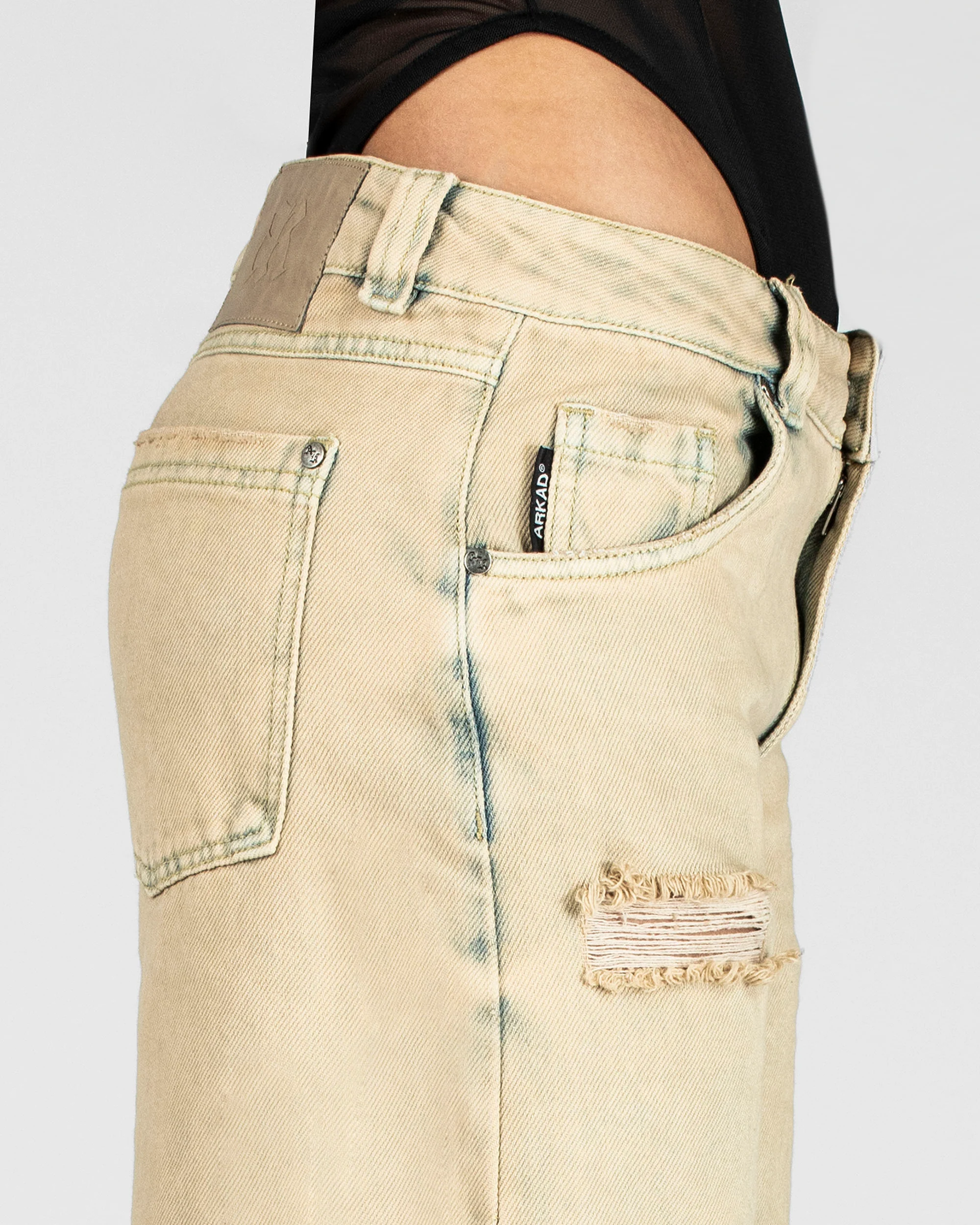 Washed Jean Caqui Destroyed Mujer - Image 6